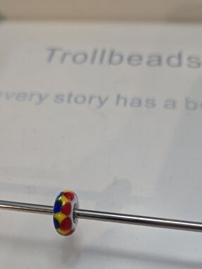 Trollbeads Color Dot Lampwork Bead - Red, Blue, Yellow, Green